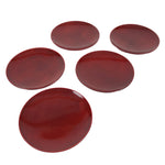 Japanese Wooden Lacquered Small Plate 5pc Set Vtg Meimeizara Hida Shunkei LWB174