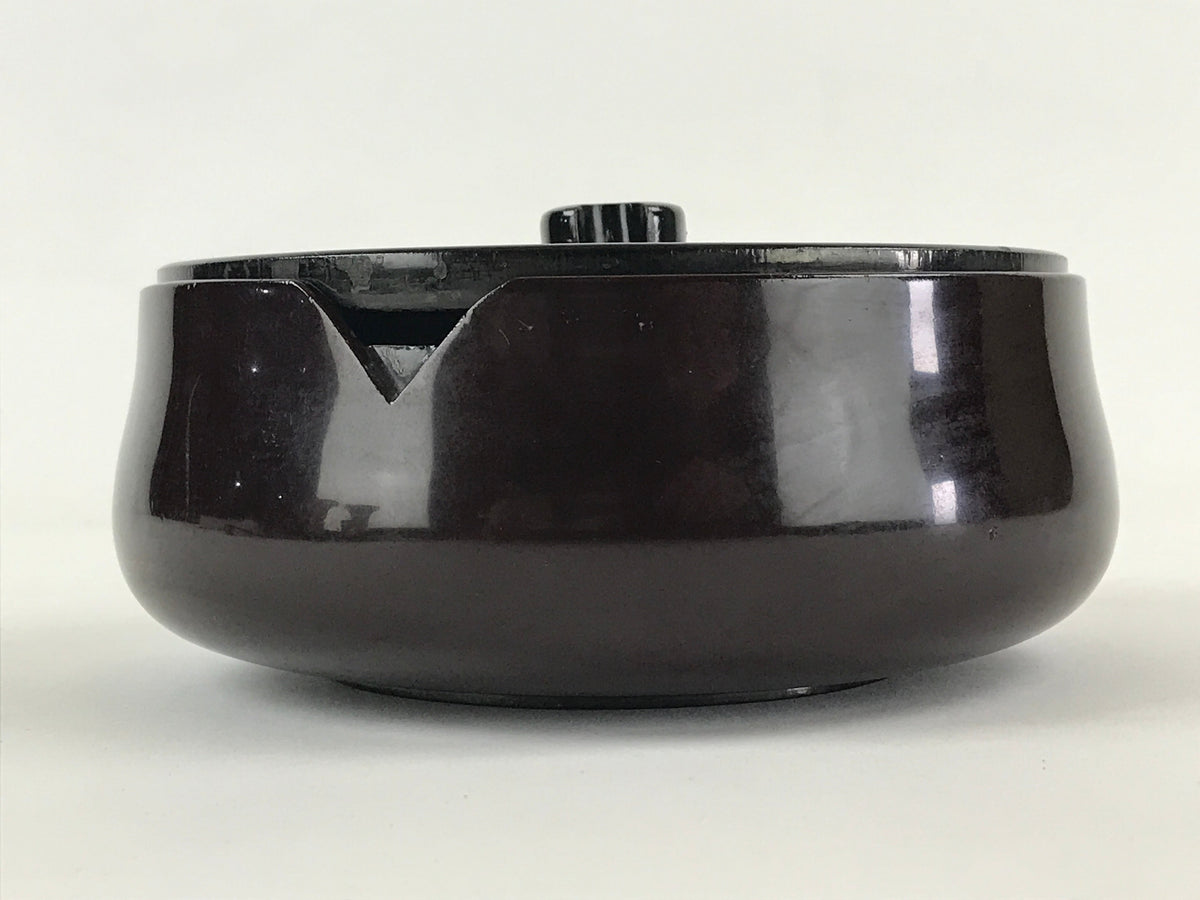 Japanese Wooden Lacquerware Lidded Bowl Rice Container Vtg Black Urush ...
