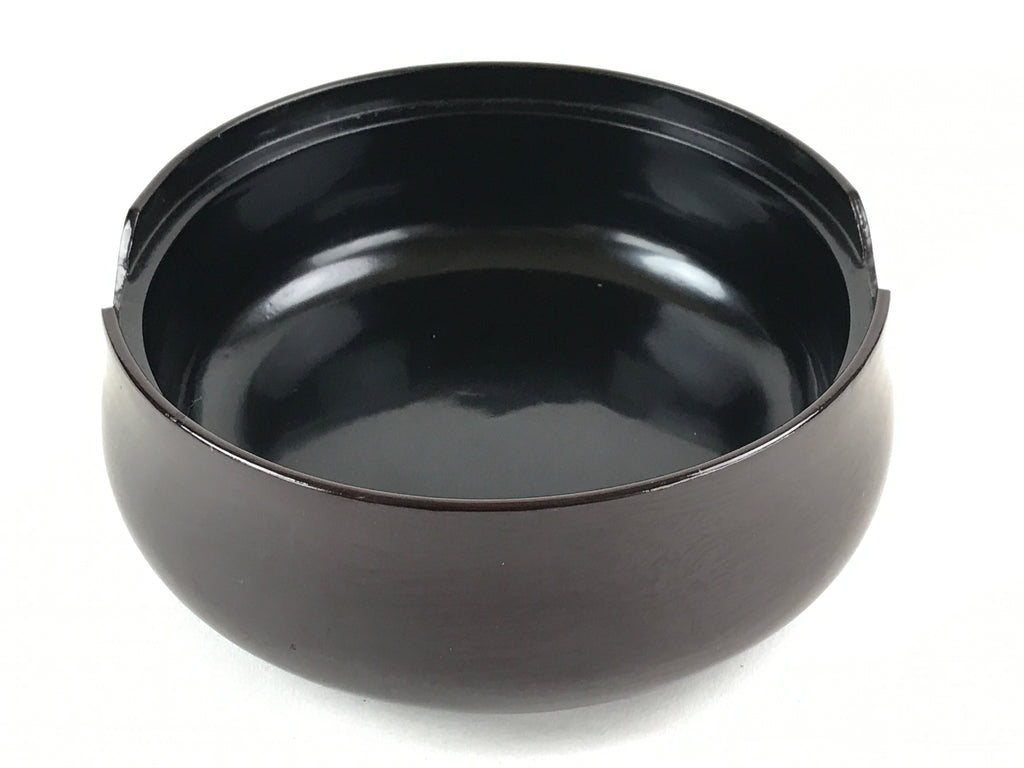 Japanese Wooden Lacquerware Lidded Bowl Rice Container Vtg Black Urushi L15