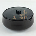 Japanese Wooden Lacquerware Lidded Bowl Rice Container Vtg Black Urushi L15