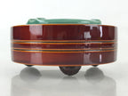 Japanese Wooden Lacquerware Porcelain Ashtay Haizara Vtg Walnut Legs Brown UR913