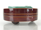 Japanese Wooden Lacquerware Porcelain Ashtay Haizara Vtg Walnut Legs Brown UR913
