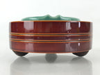 Japanese Wooden Lacquerware Porcelain Ashtay Haizara Vtg Walnut Legs Brown UR913