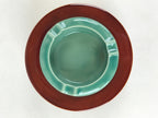 Japanese Wooden Lacquerware Porcelain Ashtay Haizara Vtg Walnut Legs Brown UR913