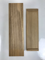 Japanese Wooden Lidded Porcelain Tea Cup Storage Box Inside 35x9x9cm Brown X182