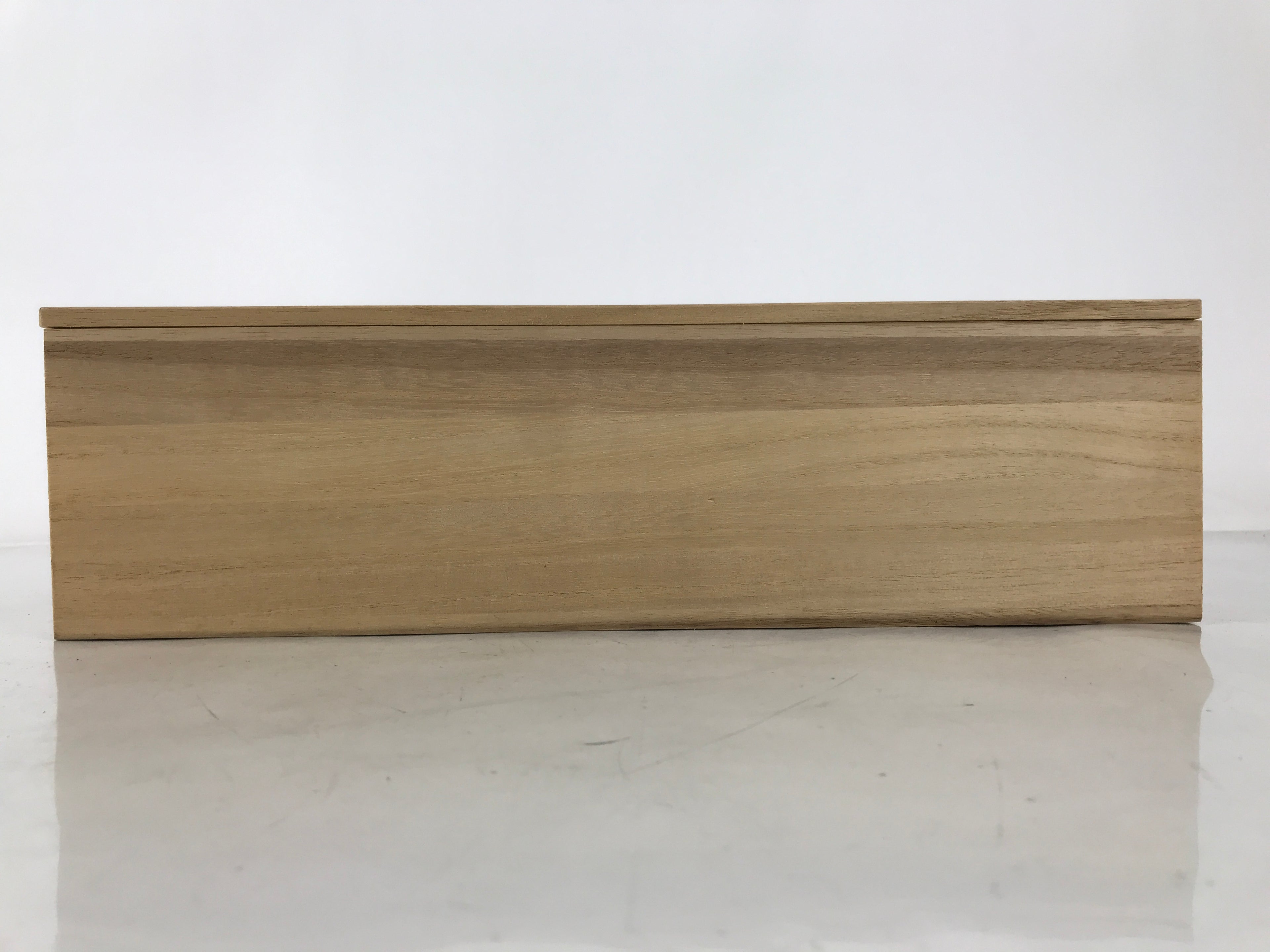 Japanese Wooden Lidded Porcelain Tea Cup Storage Box Inside 35x9x9cm Brown X182