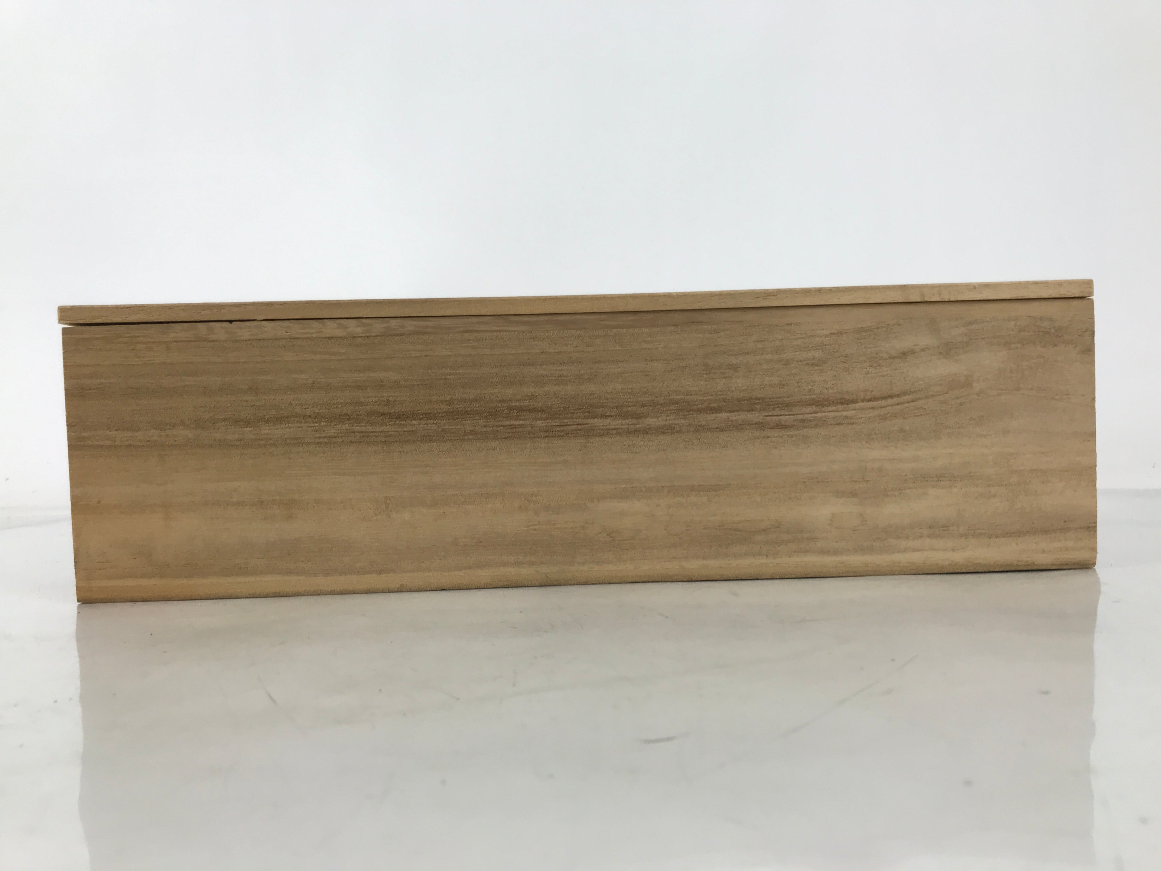 Japanese Wooden Lidded Porcelain Tea Cup Storage Box Inside 35x9x9cm Brown X182