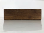 Japanese Wooden Lidded Pottery Plate Storage Box Inside 16x16x4cm Brown X175