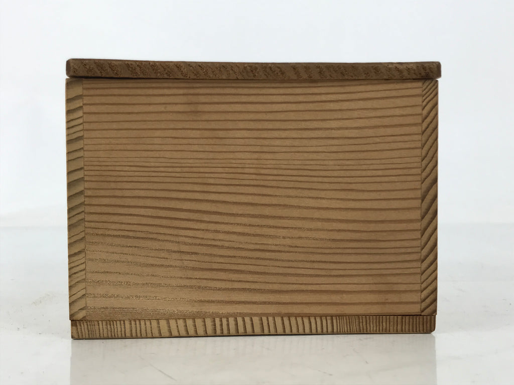 Japanese Wooden Lidded Pottery Storage Box Inside 10.5x10.7x7.5cm Brown X201