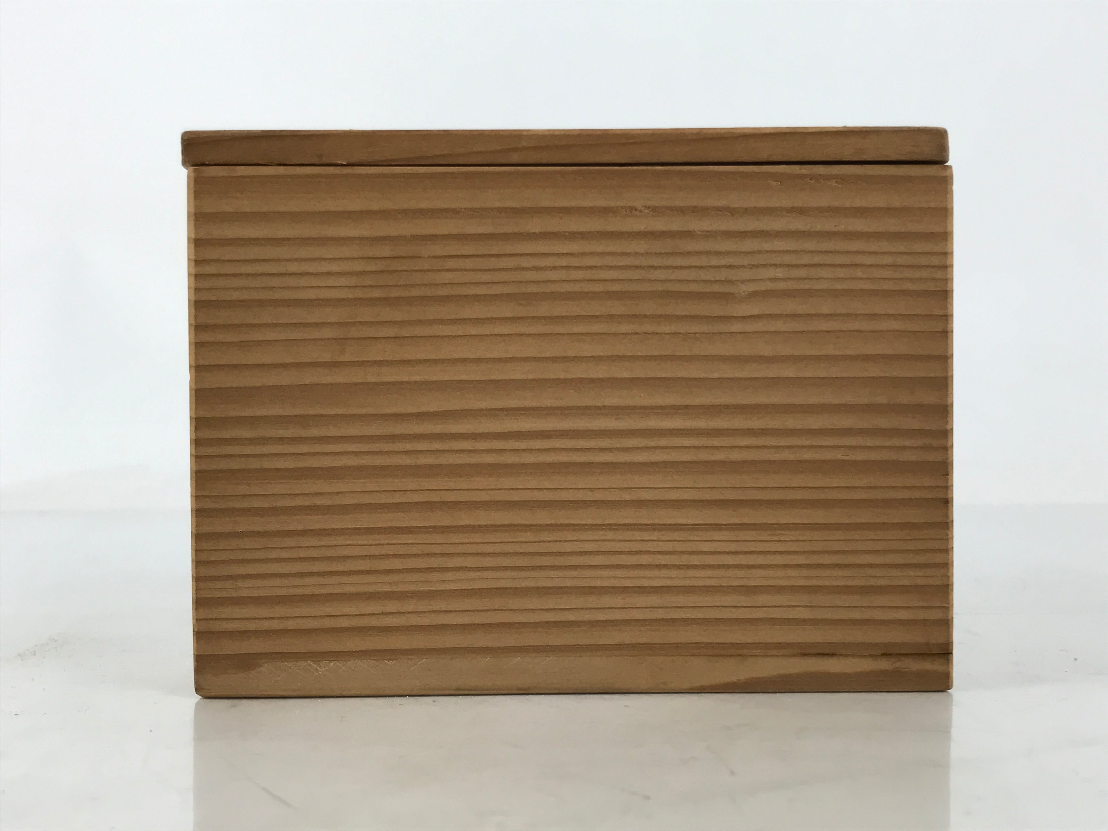 Japanese Wooden Lidded Pottery Storage Box Inside 10.5x10.7x7.5cm Brown X201