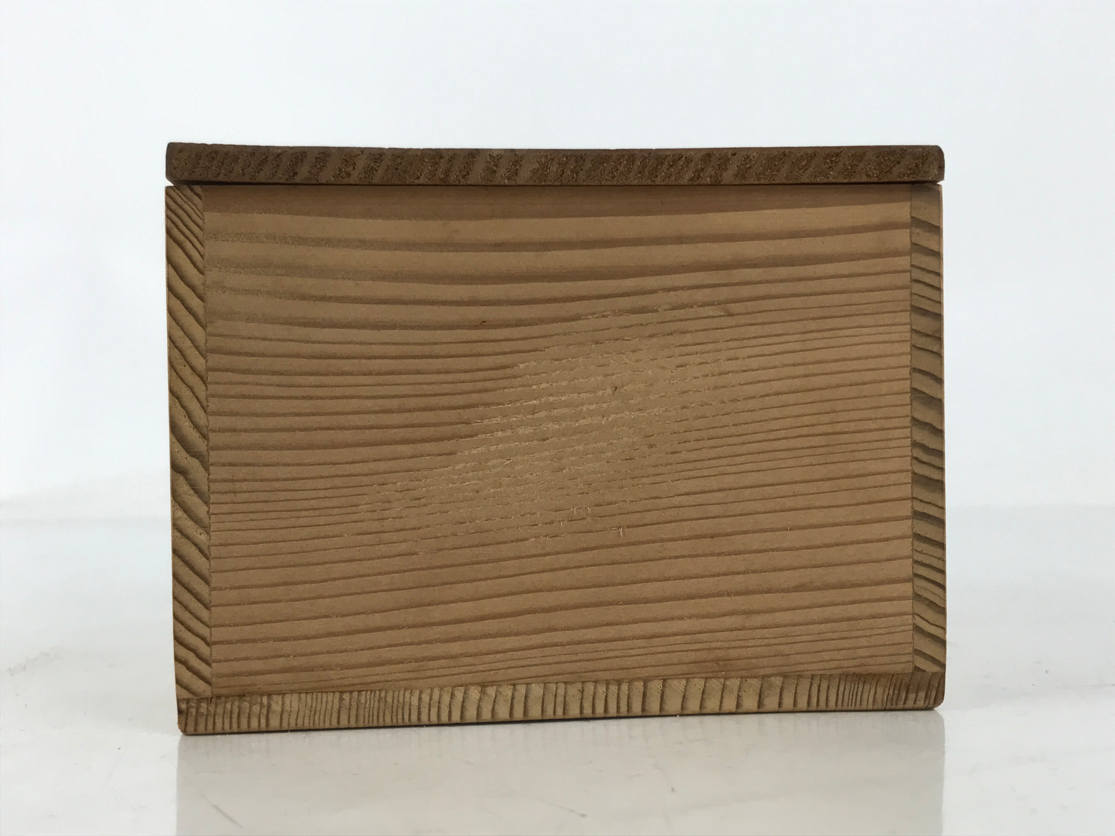 Japanese Wooden Lidded Pottery Storage Box Inside 10.5x10.7x7.5cm Brown X201