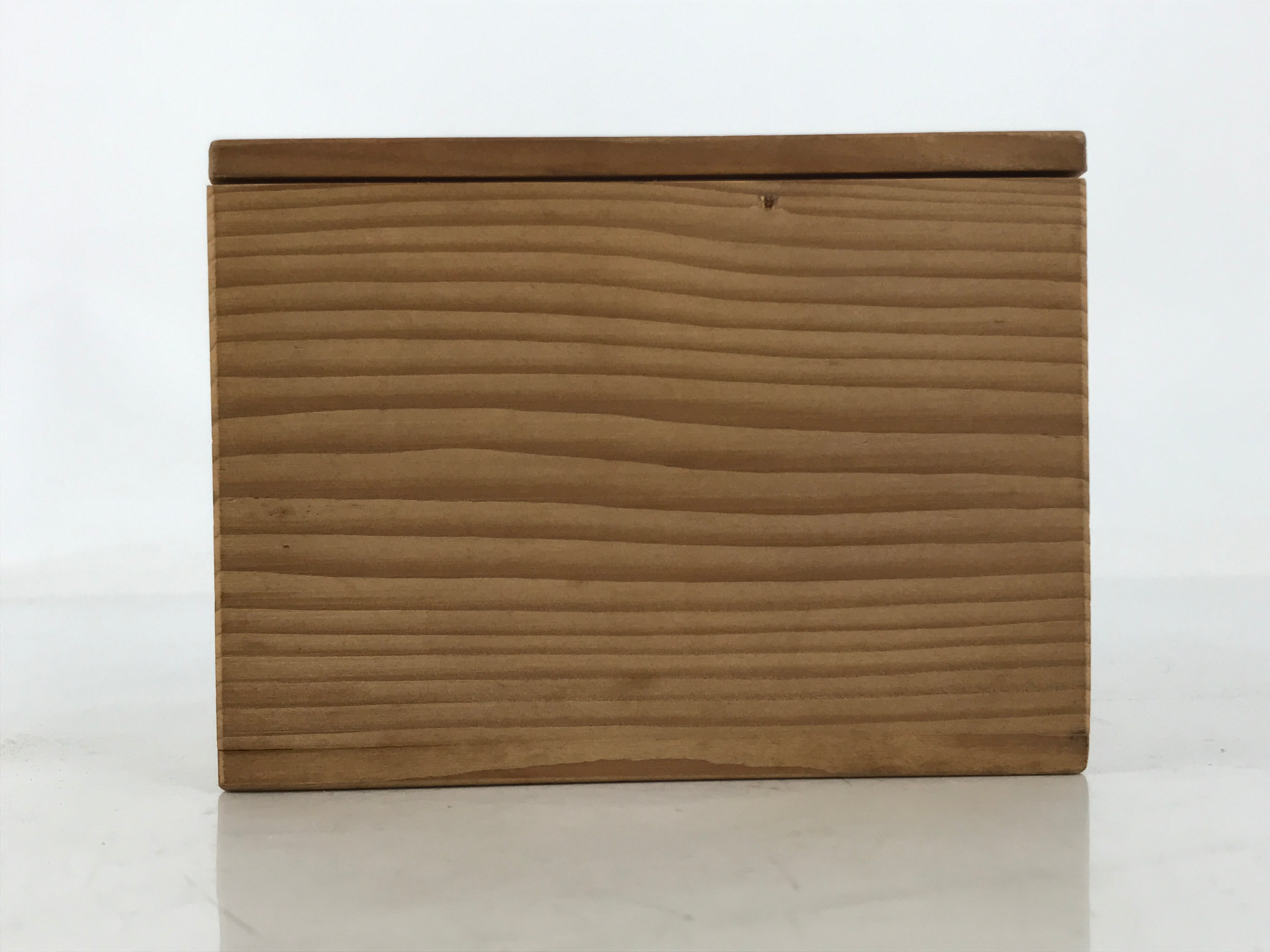 Japanese Wooden Lidded Pottery Storage Box Inside 10.5x10.7x7.5cm Brown X201