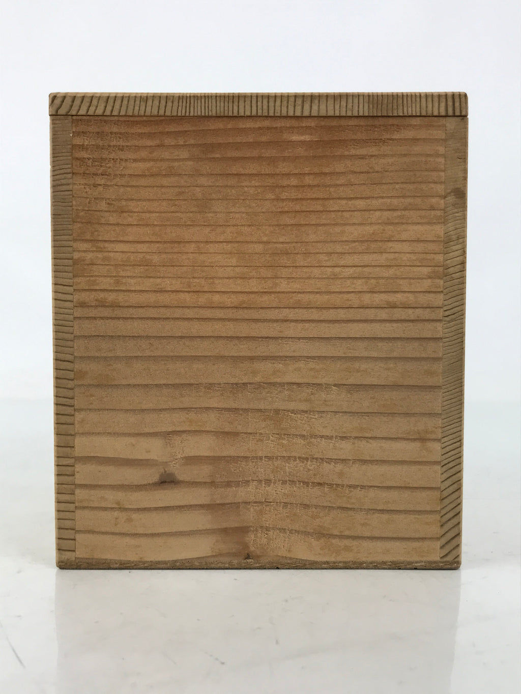 Japanese Wooden Lidded Pottery Storage Box Inside 10x10x12cm Brown X187