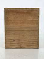 Japanese Wooden Lidded Pottery Storage Box Inside 10x10x12cm Brown X187