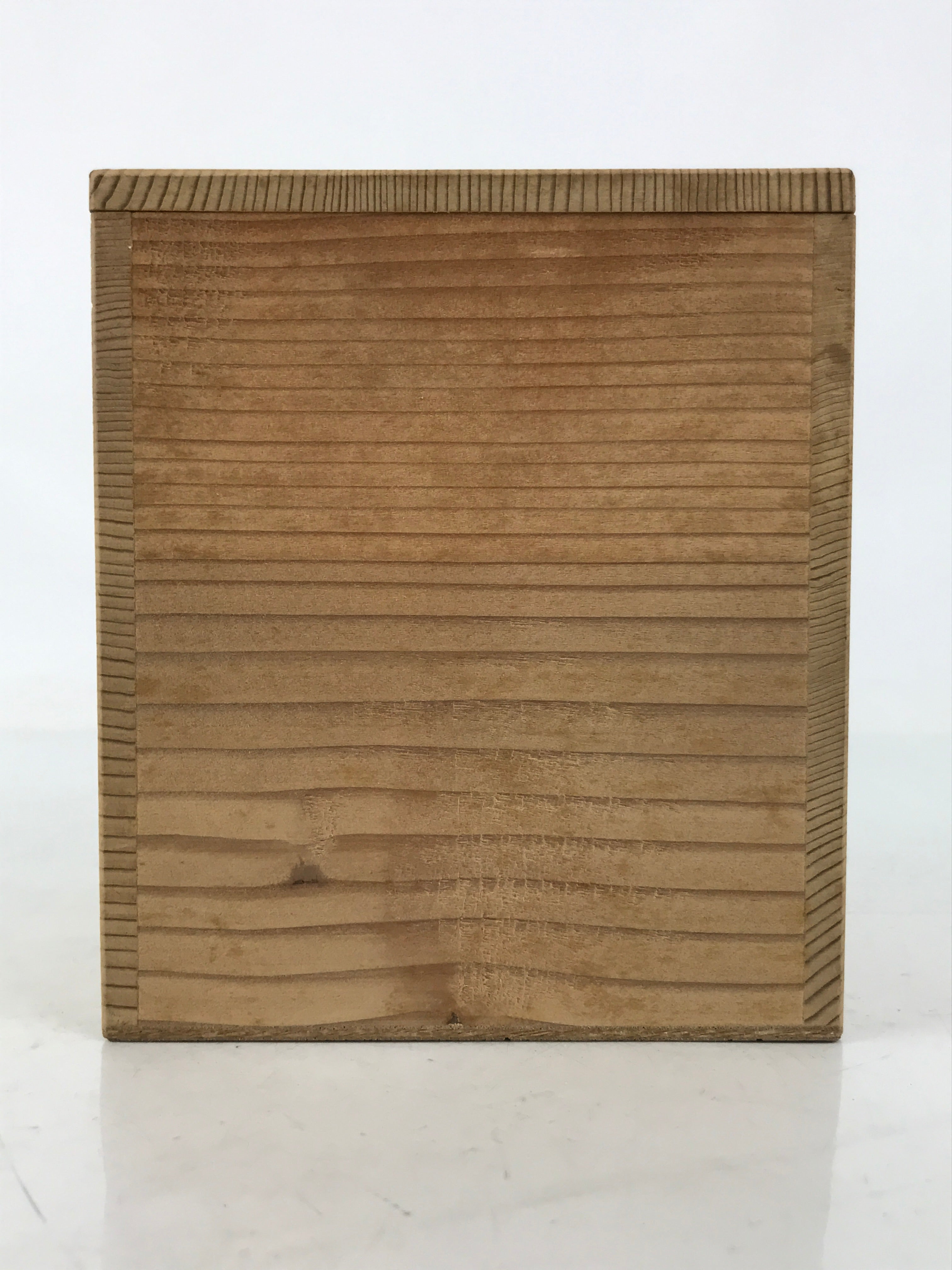 Japanese Wooden Lidded Pottery Storage Box Inside 10x10x12cm Brown X187