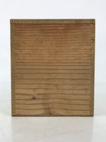 Japanese Wooden Lidded Pottery Storage Box Inside 10x10x12cm Brown X187