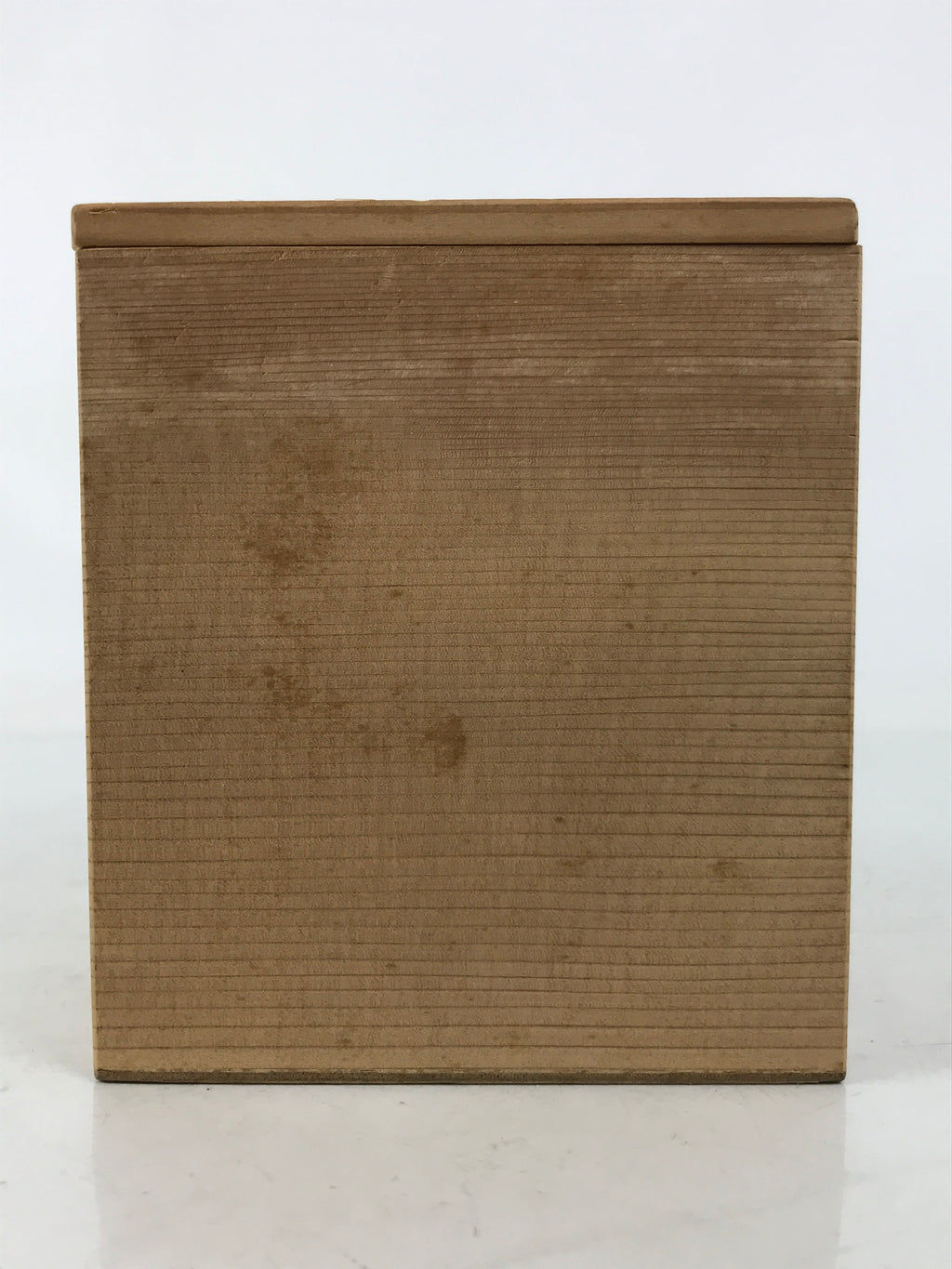 Japanese Wooden Lidded Pottery Storage Box Inside 10x10x12cm Brown X187