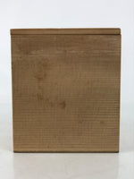 Japanese Wooden Lidded Pottery Storage Box Inside 10x10x12cm Brown X187