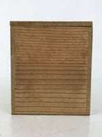 Japanese Wooden Lidded Pottery Storage Box Inside 10x10x12cm Brown X187