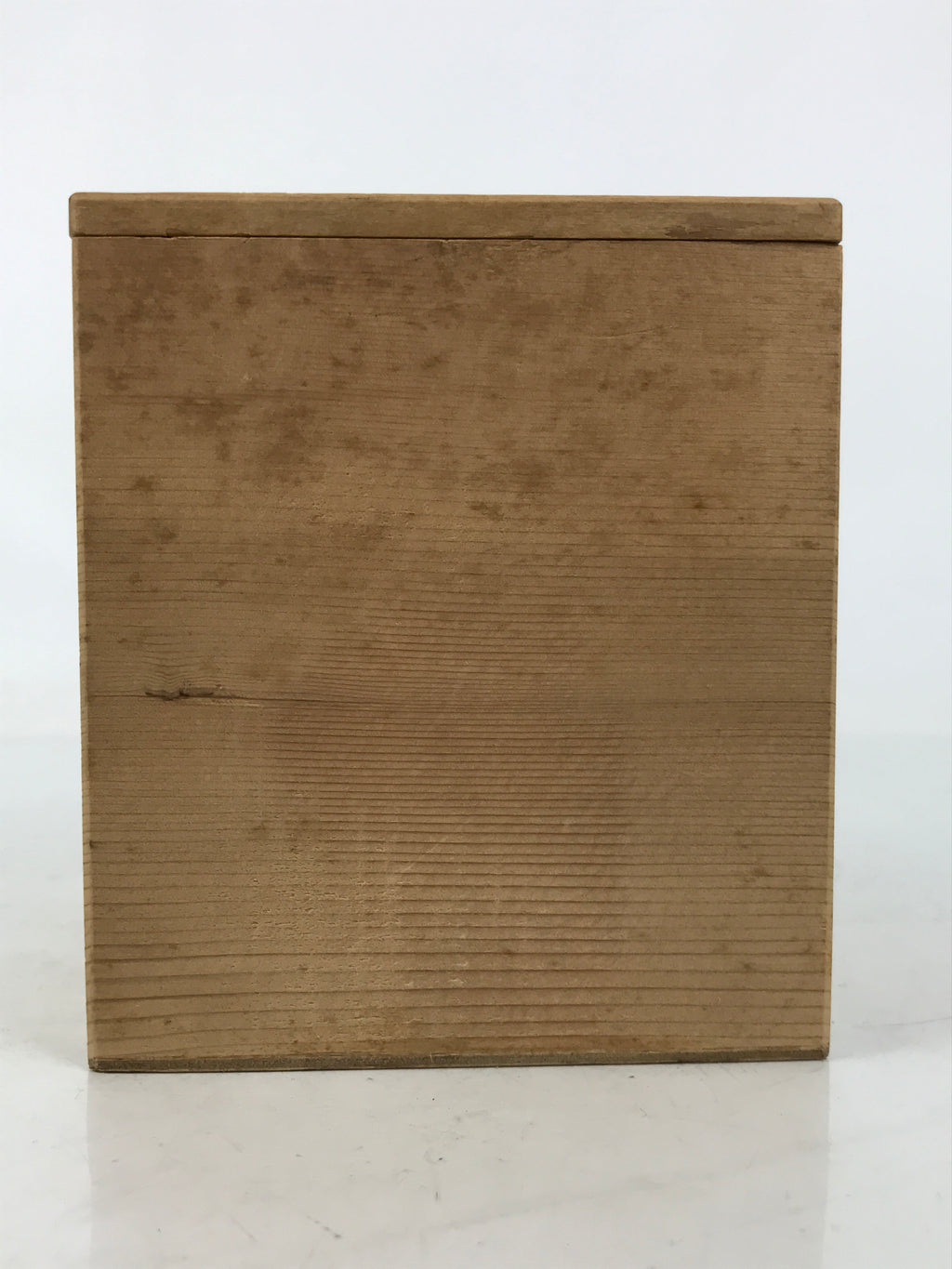 Japanese Wooden Lidded Pottery Storage Box Inside 10x10x12cm Brown X187