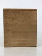 Japanese Wooden Lidded Pottery Storage Box Inside 10x10x12cm Brown X187