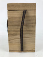 Japanese Wooden Lidded Pottery Storage Box Inside 11.2x11.2x17.7cm Brown X164