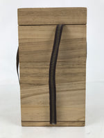 Japanese Wooden Lidded Pottery Storage Box Inside 11.2x11.2x17.7cm Brown X164