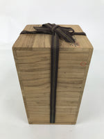 Japanese Wooden Lidded Pottery Storage Box Inside 11.2x11.2x17.7cm Brown X164