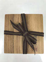 Japanese Wooden Lidded Pottery Storage Box Inside 11.2x11.2x17.7cm Brown X164