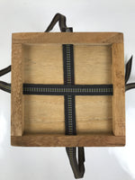Japanese Wooden Lidded Pottery Storage Box Inside 11.2x11.2x17.7cm Brown X164