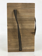 Japanese Wooden Lidded Pottery Storage Box Inside 11.2x11.2x17.7cm Brown X164