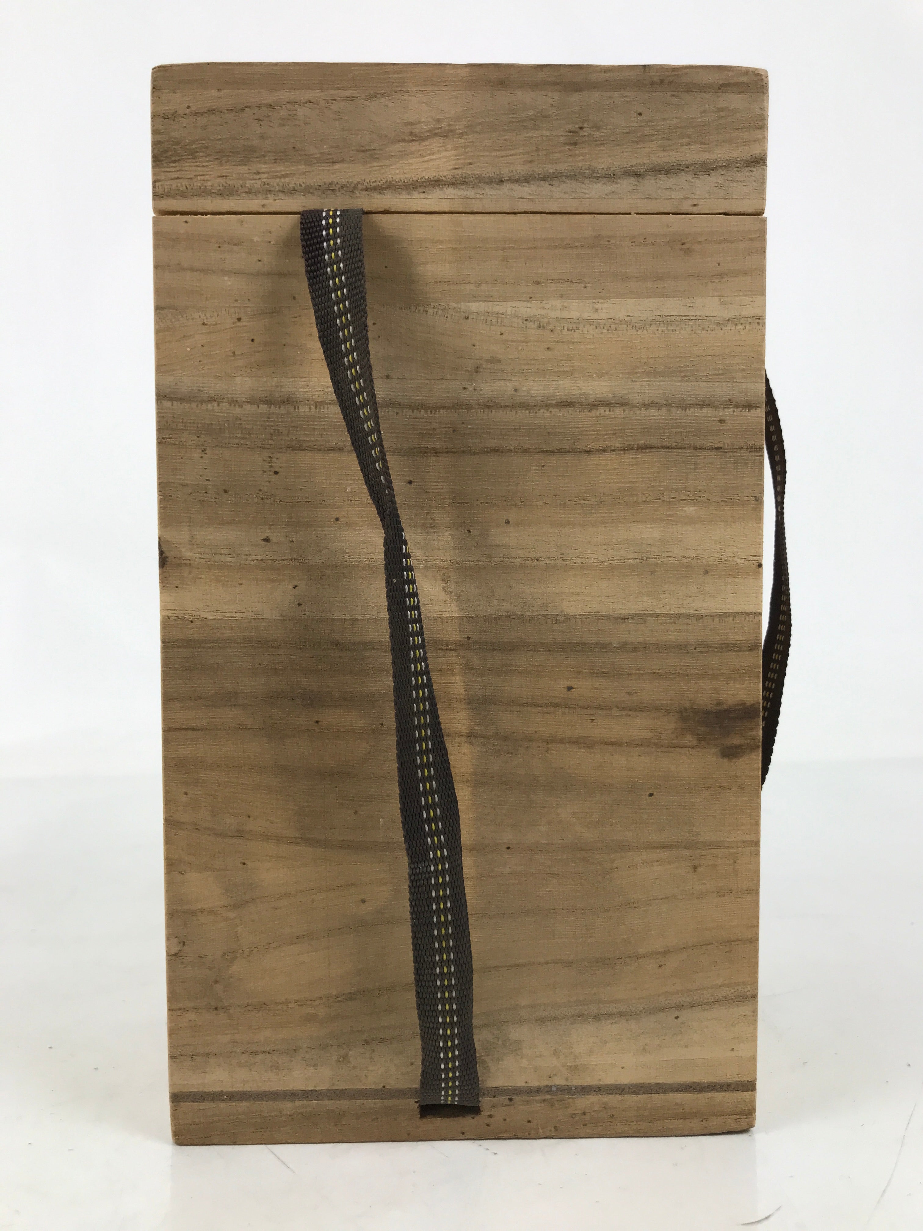 Japanese Wooden Lidded Pottery Storage Box Inside 11.2x11.2x17.7cm Brown X164