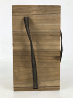 Japanese Wooden Lidded Pottery Storage Box Inside 11.2x11.2x17.7cm Brown X164