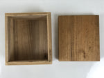 Japanese Wooden Lidded Pottery Storage Box Inside 11.8x10x7.4cm Brown X200