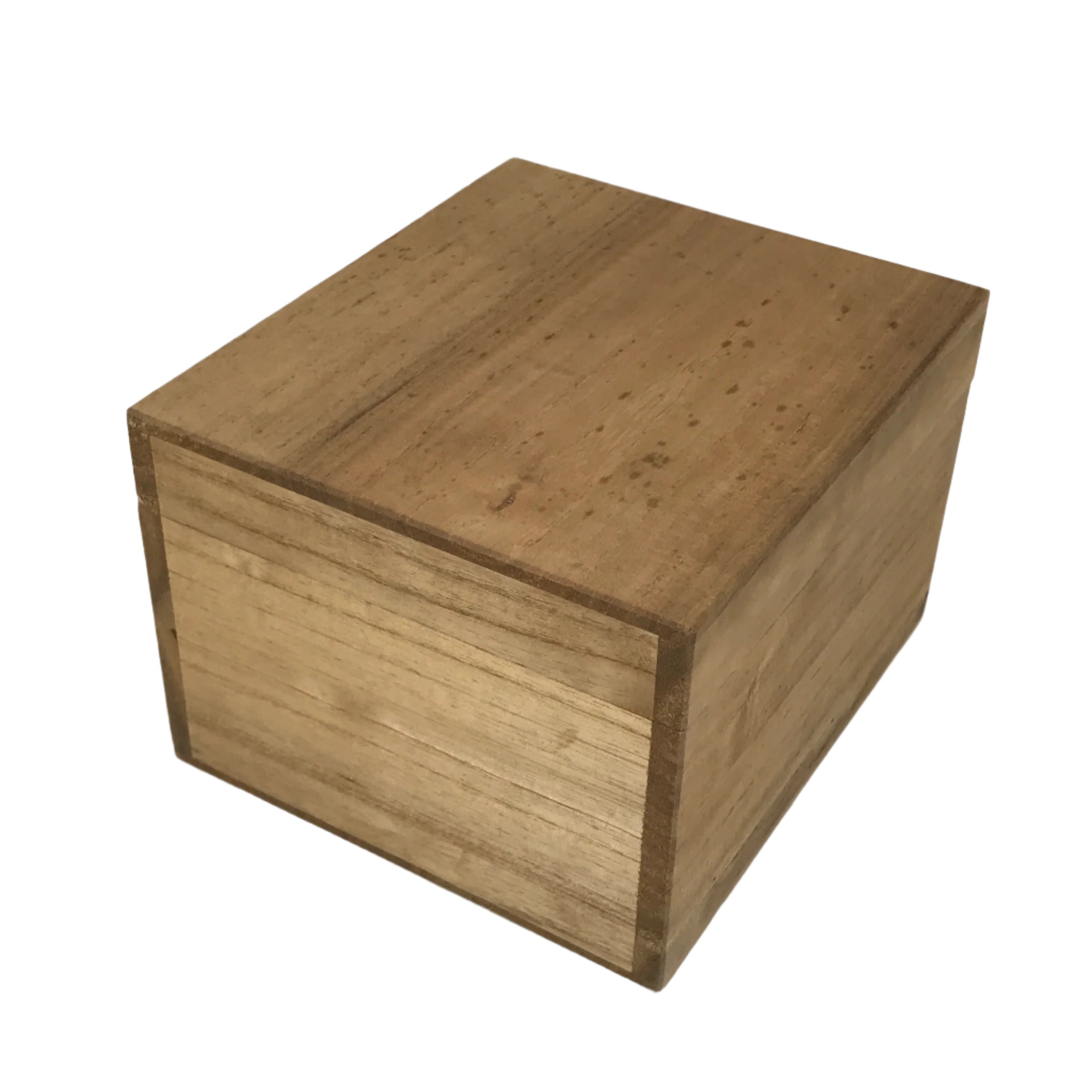 Japanese Wooden Lidded Pottery Storage Box Inside 11.8x10x7.4cm Brown ...