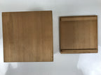Japanese Wooden Lidded Pottery Storage Box Inside 13x12.9x9cm Brown X209