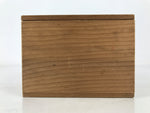 Japanese Wooden Lidded Pottery Storage Box Inside 13x12.9x9cm Brown X209