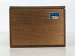 Japanese Wooden Lidded Pottery Storage Box Inside 13x12.9x9cm Brown X209