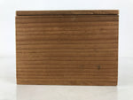 Japanese Wooden Lidded Pottery Storage Box Inside 13x12.9x9cm Brown X209