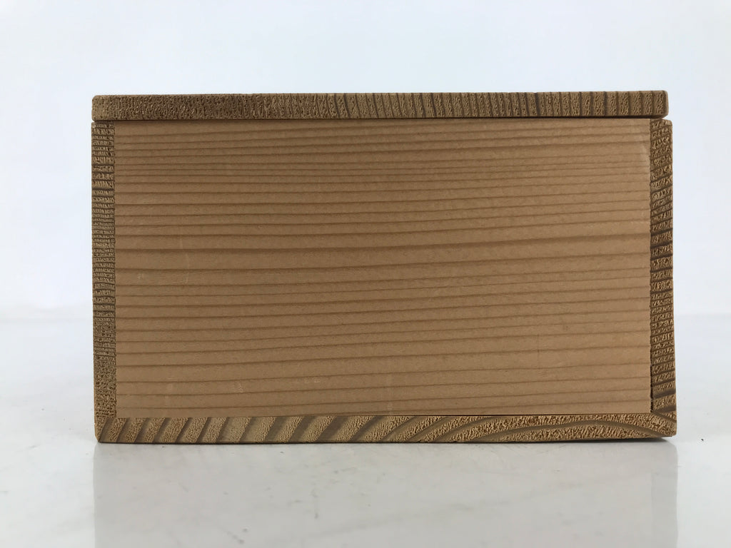 Japanese Wooden Lidded Pottery Storage Box Inside 13x13x7.2cm Brown X189