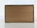 Japanese Wooden Lidded Pottery Storage Box Inside 13x13x7.2cm Brown X189