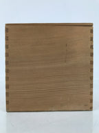 Japanese Wooden Lidded Pottery Storage Box Inside 15.6x15.8x16.2cm Brown X190