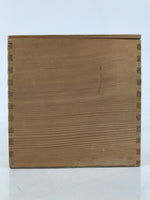 Japanese Wooden Lidded Pottery Storage Box Inside 15.6x15.8x16.2cm Brown X190