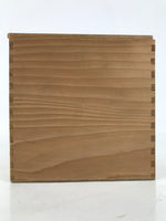 Japanese Wooden Lidded Pottery Storage Box Inside 15.6x15.8x16.2cm Brown X190