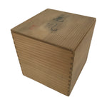 Japanese Wooden Lidded Pottery Storage Box Inside 15.6x15.8x16.2cm Brown X190