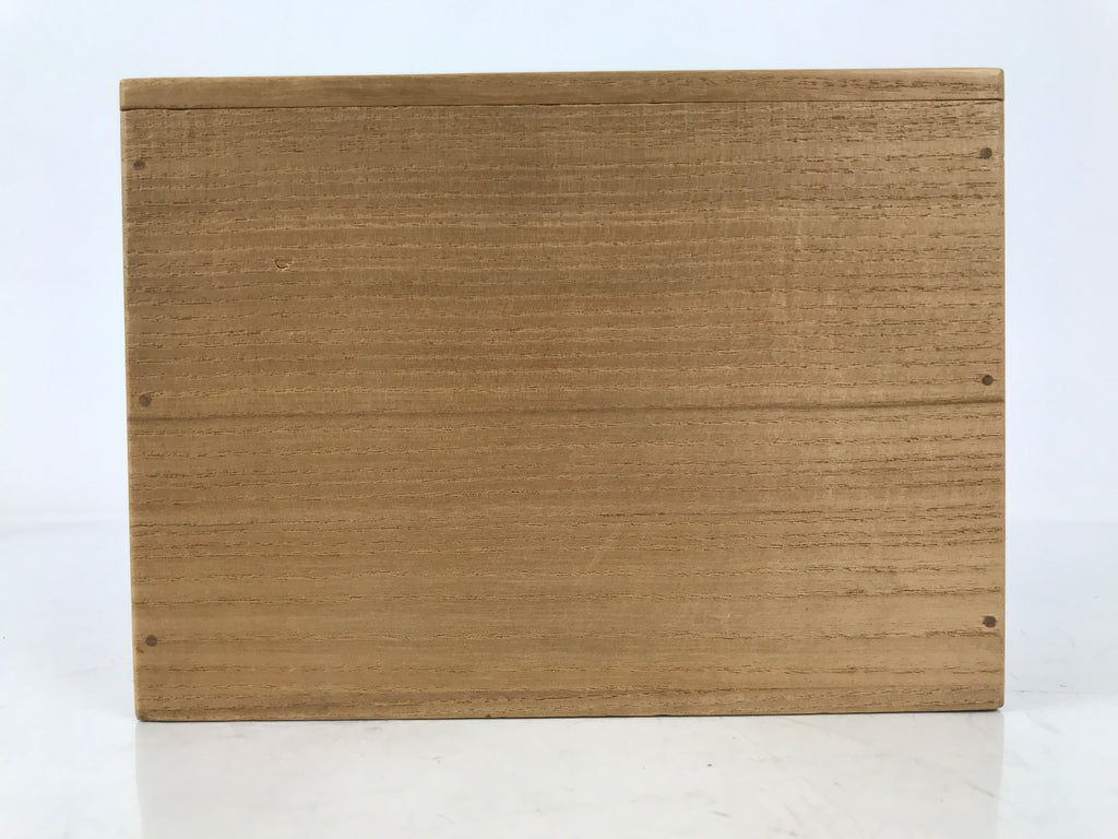 Japanese Wooden Lidded Pottery Storage Box Inside 16.8x8.2x12cm Brown X198