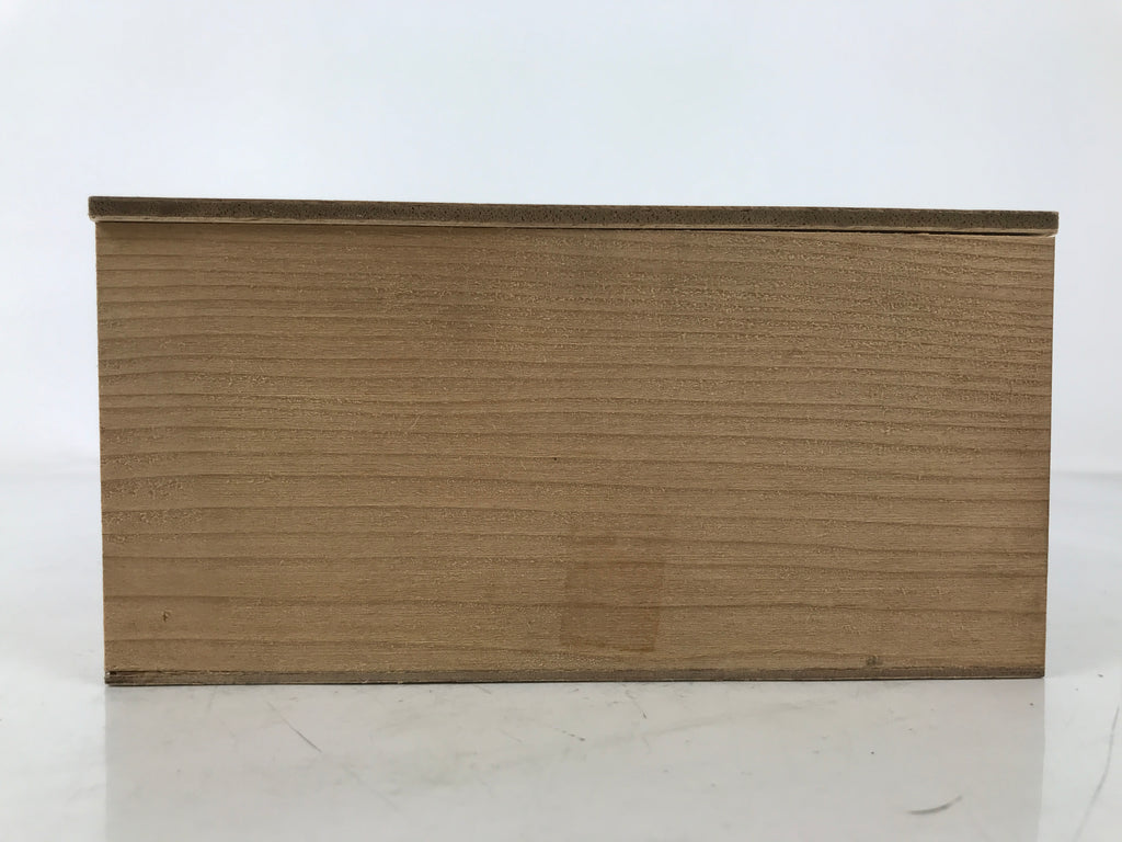 Japanese Wooden Lidded Pottery Storage Box Inside 16x9x8.2cm Brown X197