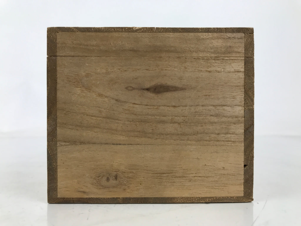 Japanese Wooden Lidded Pottery Storage Box Inside 17.2x10.2x7.8cm Brown X192