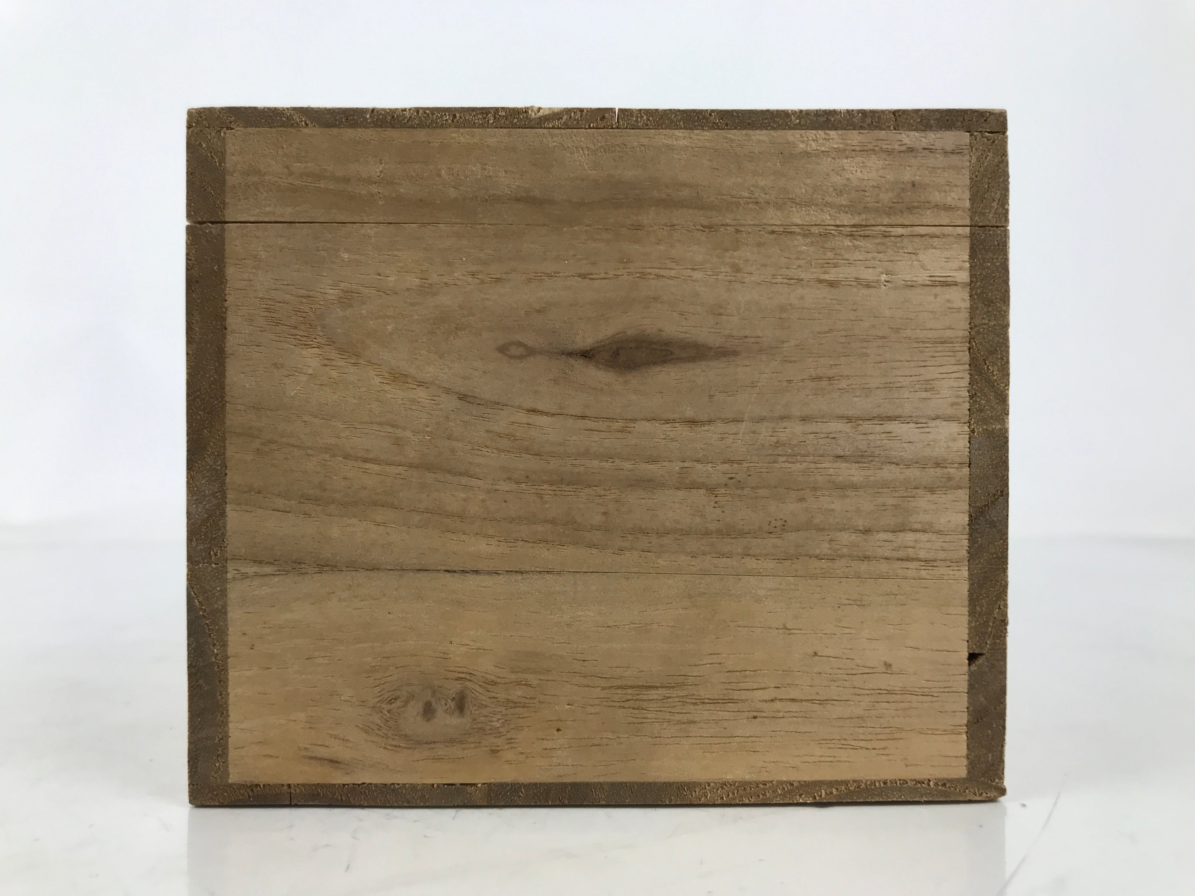 Japanese Wooden Lidded Pottery Storage Box Inside 17.2x10.2x7.8cm Brown X192