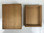 Japanese Wooden Lidded Pottery Storage Box Inside 17.3x13x7cm Brown X191